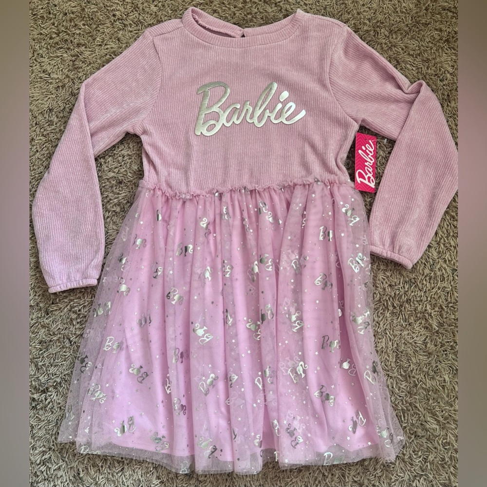 Barbie Girls Dress With Long Sleeves Size: L 10-12
